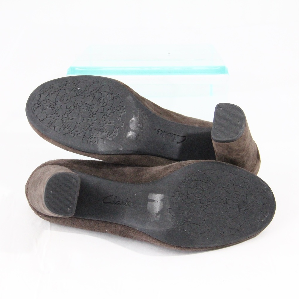 Clarks Brown Suede Pumps Women Heels - Picture 7 of 7